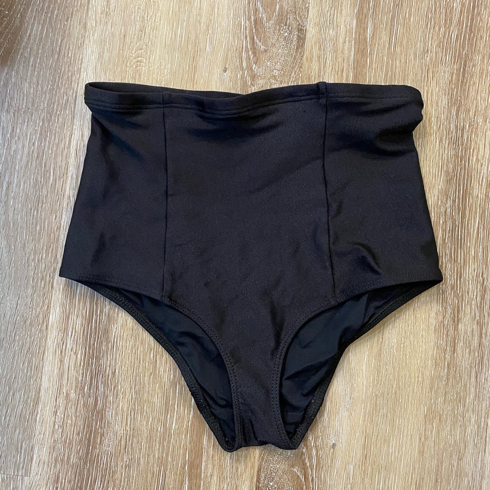AA high waisted black swim bottoms